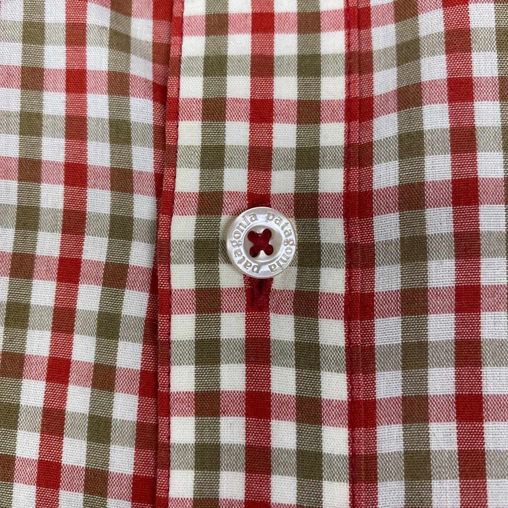 Patagonia Shirt Mens L Organic Cotton Gingham Check Short Sleeve Button Up - Picture 3 of 9